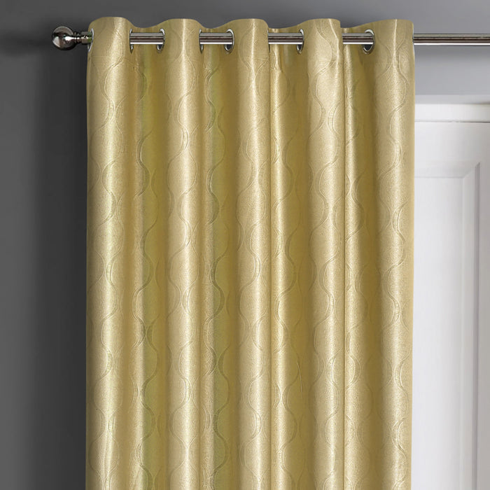 Evisa Ochre Dimout Eyelet Door Curtain