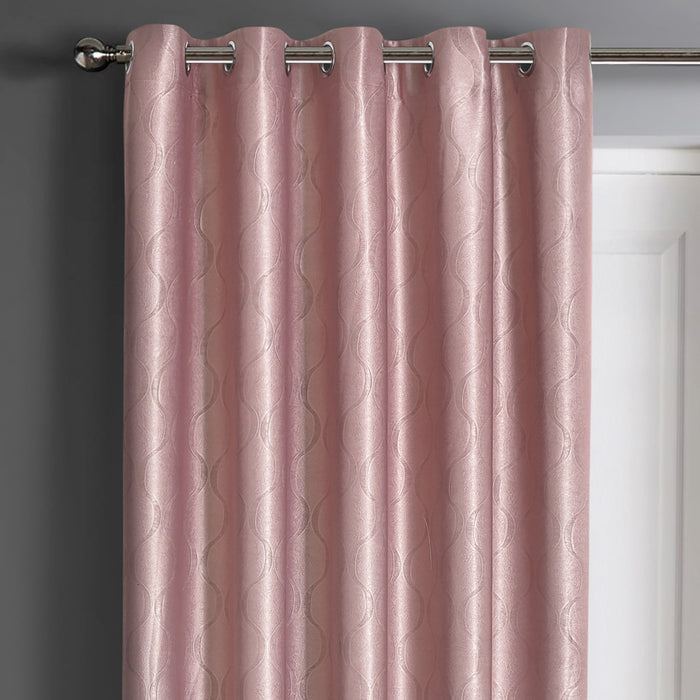 Evisa Blush Pink Dimout Eyelet Door Curtain