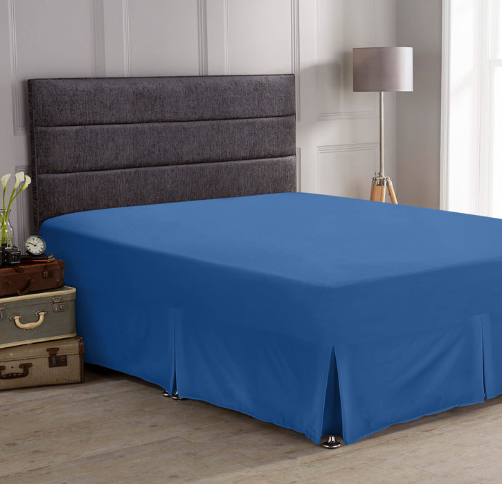 Percale Plain Dyed Valance Sheet French Blue