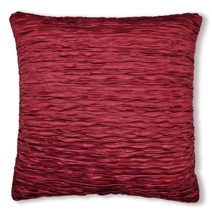 Freya Pleated Burgundy Cushion Cover