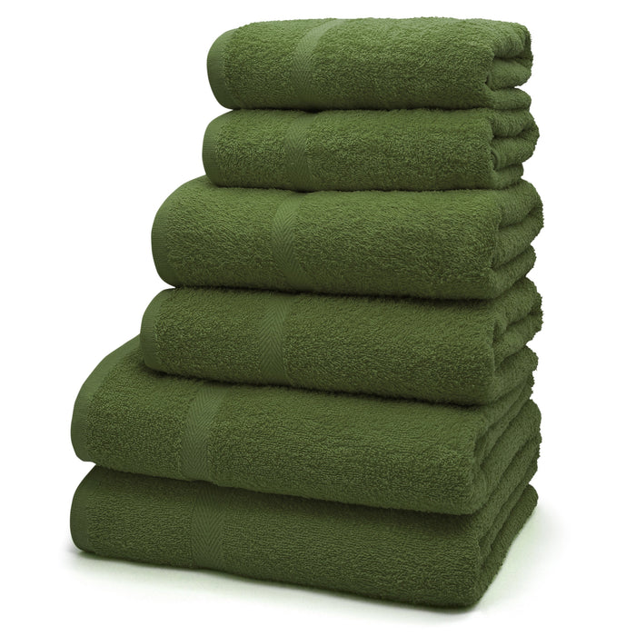Gemini 100% Cotton Moss Green Towels
