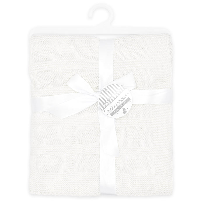 White Knitted Baby Shawl