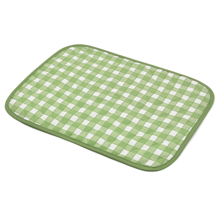 Luxury Gingham Check Cotton Placemat Green