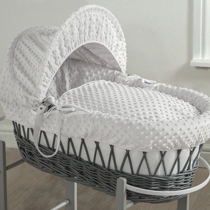 Grey Wicker Basket & White Popcorn Dressing
