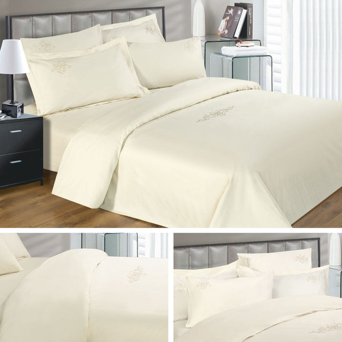 100% Cotton 330 Thread Count Grosvenor Scroll Cream Duvet Cover