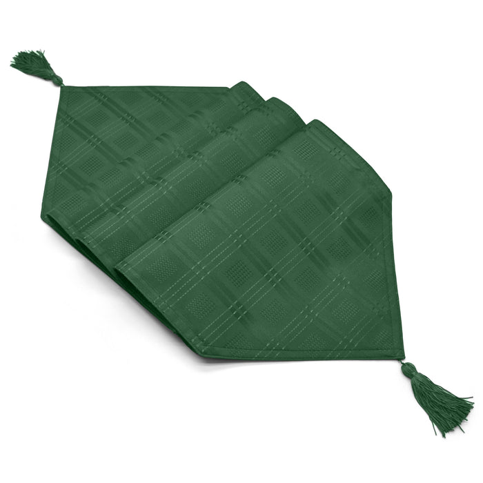 Luxury Jacquard Hampton Forest Green Table Runner