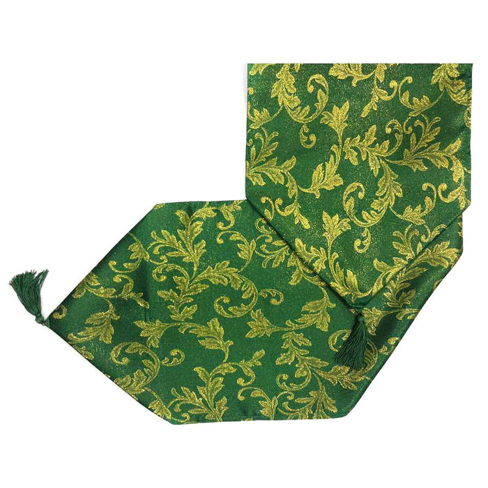 Luxury Jacquard Heather Green Table Runner