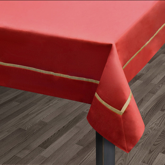 Kensington Red Faux Silk Tablecloth