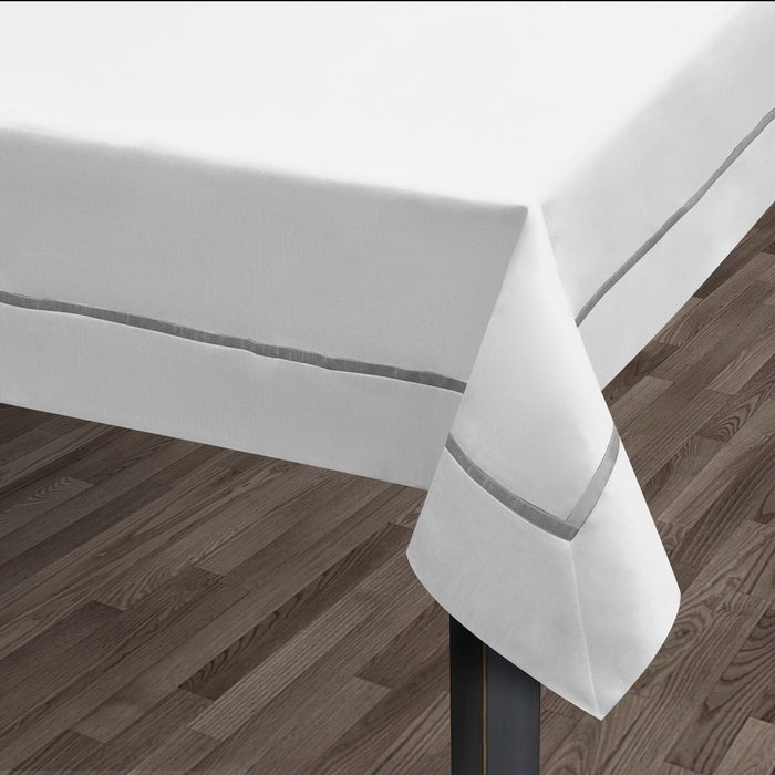 Kensington White Faux Silk Tablecloth