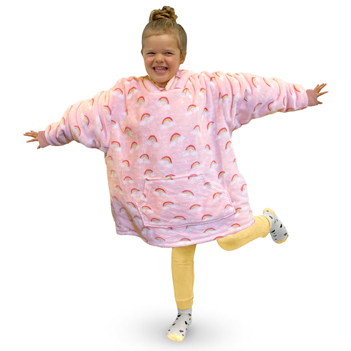 Kids Rainbow Clouds Oversized Hoodie