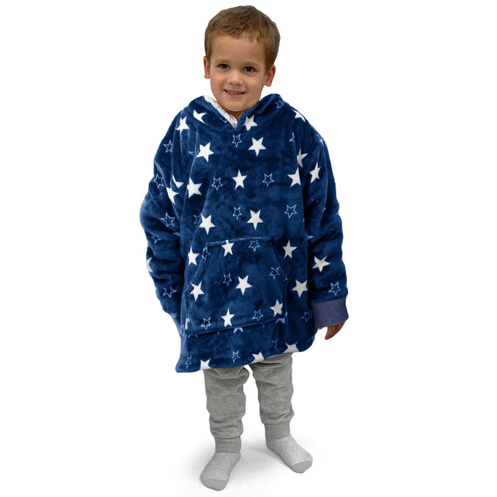 Kids Stars Navy Oversized Hoodie
