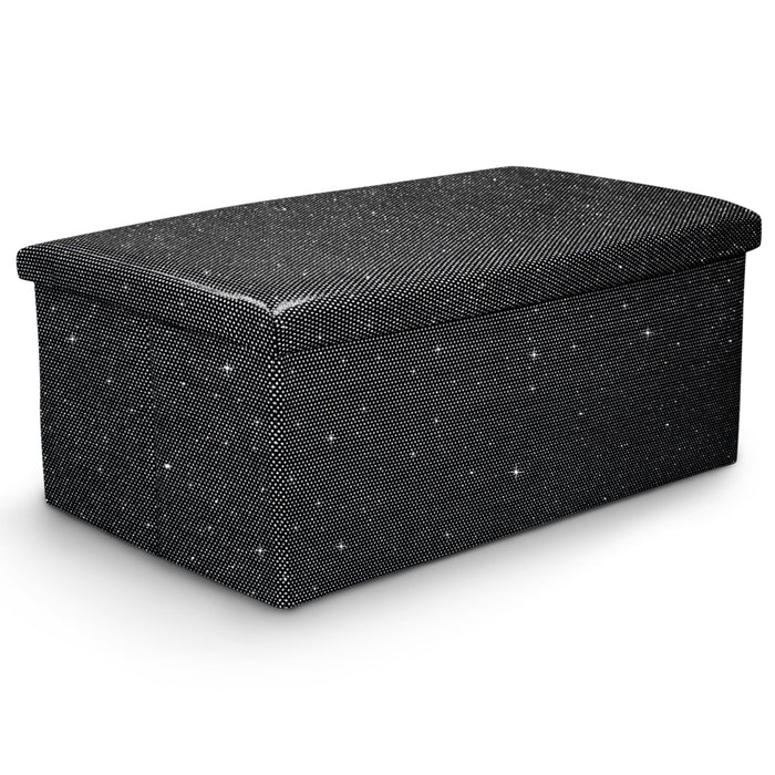 Large Ritz Glitter Collapsible Storage Box Black