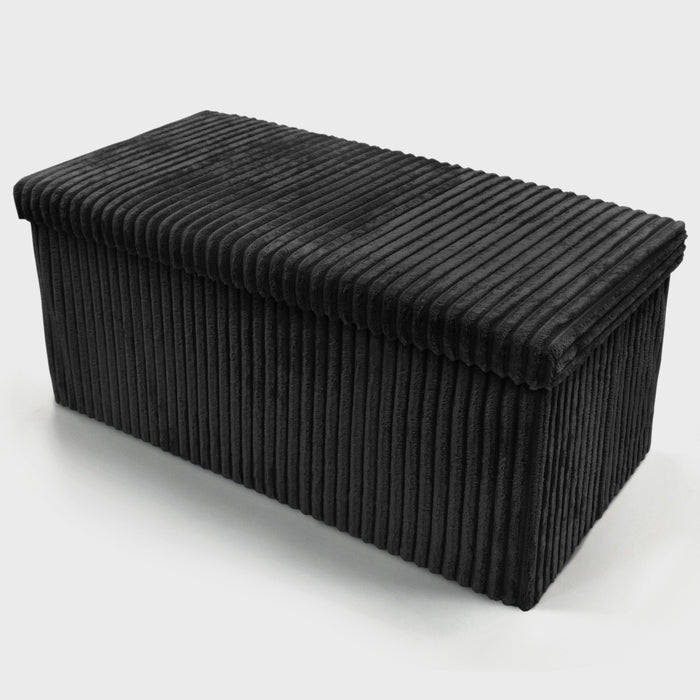 Large Corduroy Storage Box Black