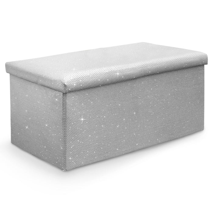 Large Ritz Glitter Storage Box Silver