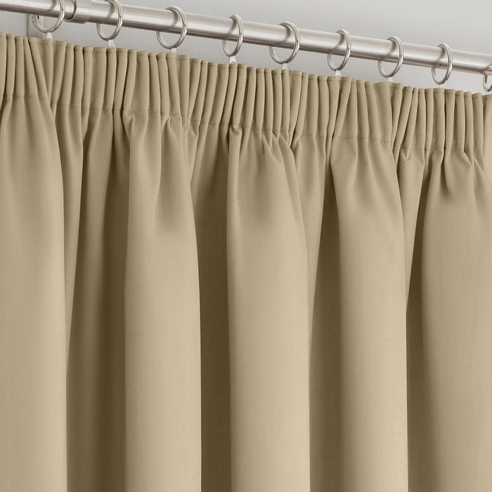 Manhattan Stone Pencil Pleat Blackout Curtains