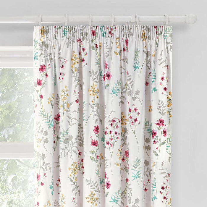 Meadow Floral Pencil Pleat Curtains