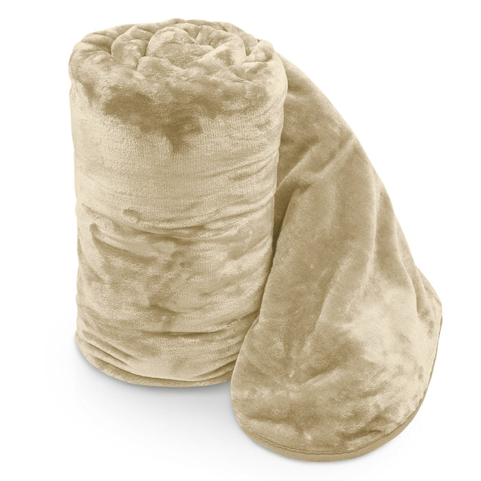 Latte Faux Fur Mink Blanket