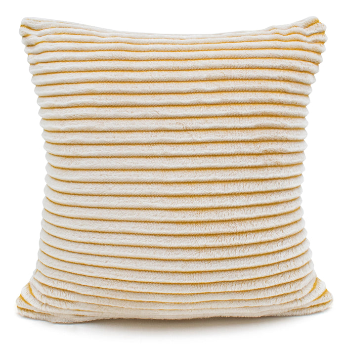 Corduroy Plush Printed Ochre Cushion Cover