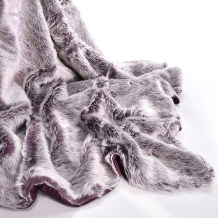 Luxury Ontario Purple Faux Fur Throw