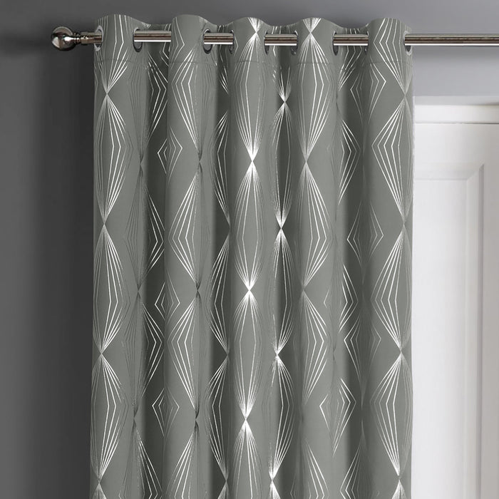 Onyx Grey Blackout Eyelet Door Curtain