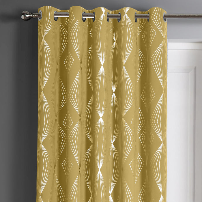 Onyx Ochre Blackout Eyelet Door Curtain