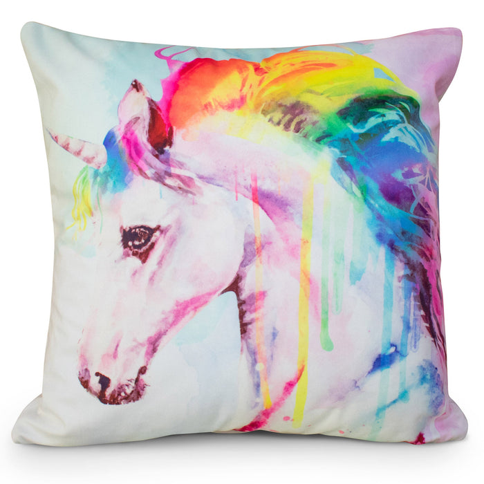 Rainbow Hair Unicorn Cushion Cover