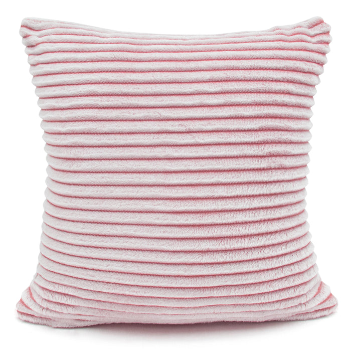 Corduroy Plush Printed Pink Cushion Cover