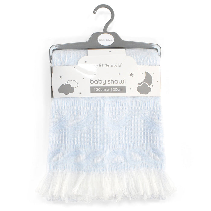 Nursery Plain Baby Shawl Blue