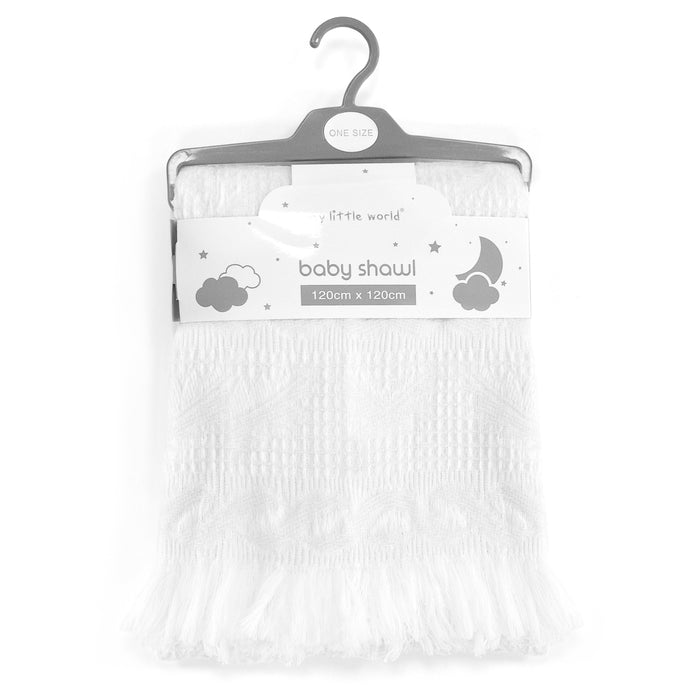 Nursery Plain Baby Shawl White