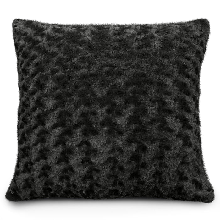 Posy Charcoal Faux Fur Cushion Cover