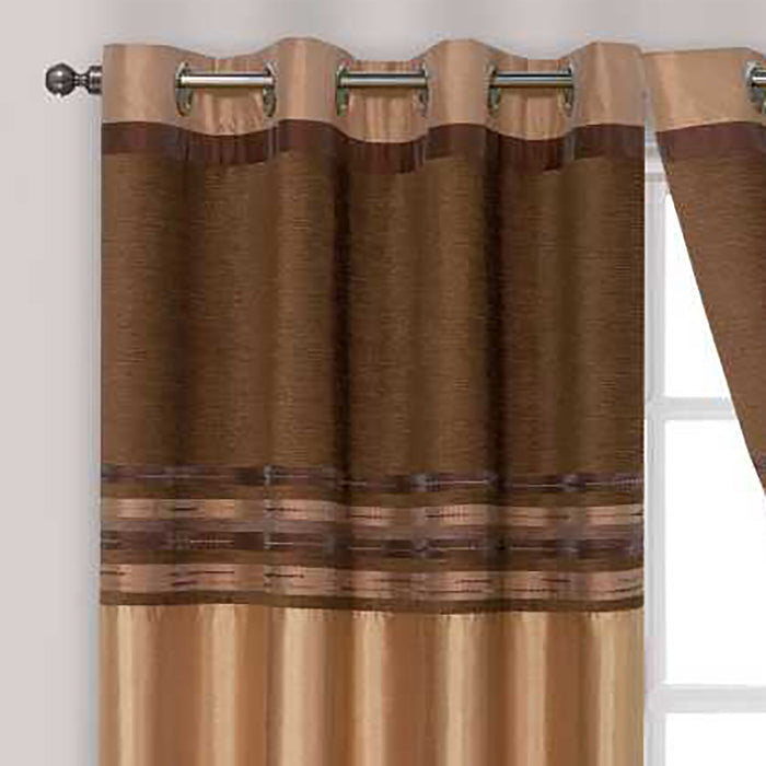 Renatta Latte Ready Made Eyelet Curtains
