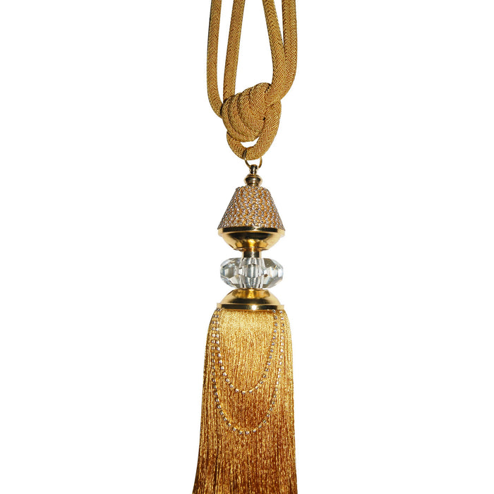 Large Gold Diamante Sparkle Rope Curtain Tieback