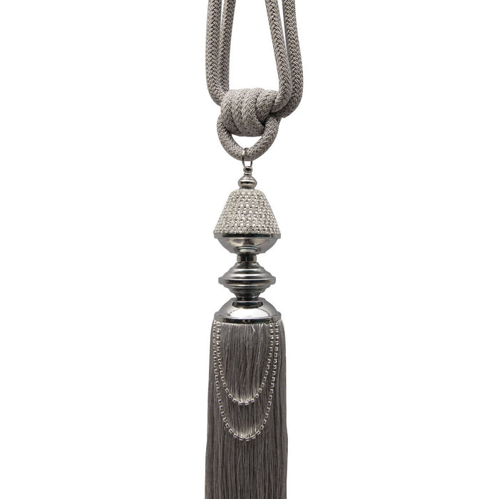 Luxury Large Diamante Sparkle Rope Silver Tieback