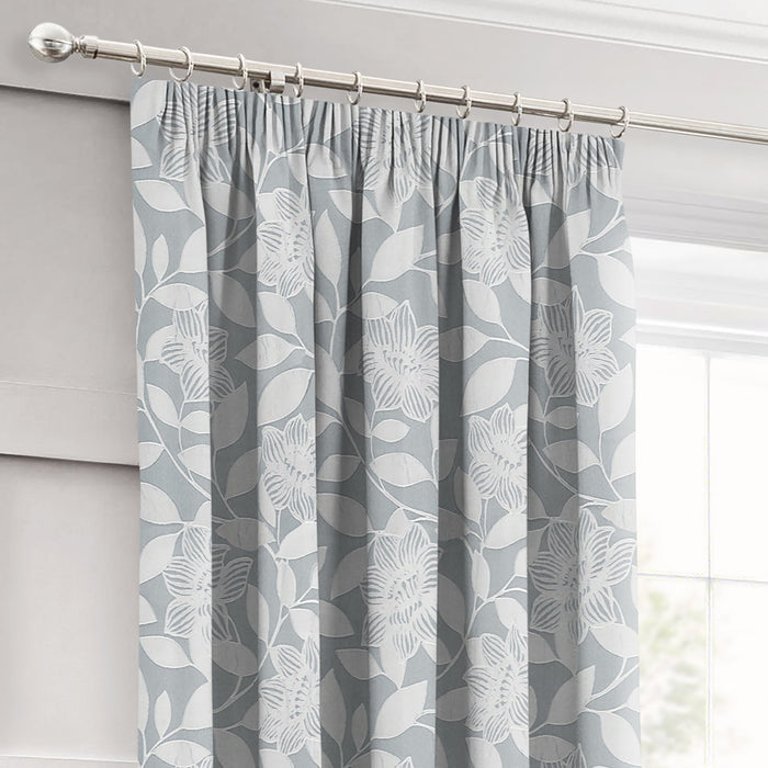 Serena Silver Pencil Pleat Curtains