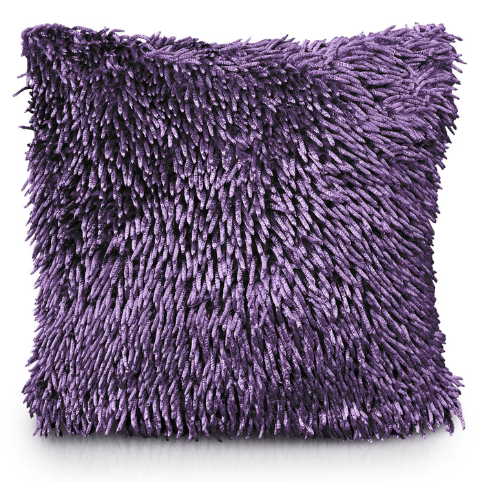 Plum Shaggy Chenille Cushion Cover