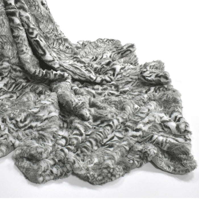 Luxury Siberia Grey Faux Fur Throw