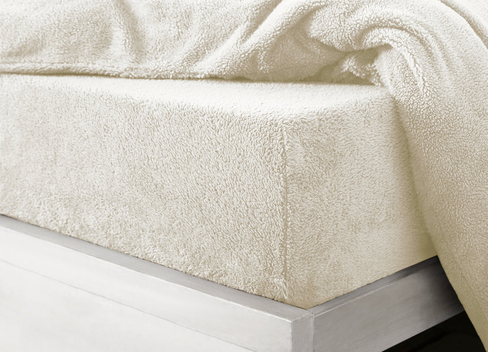 Teddy Fleece Fitted Sheet Cream