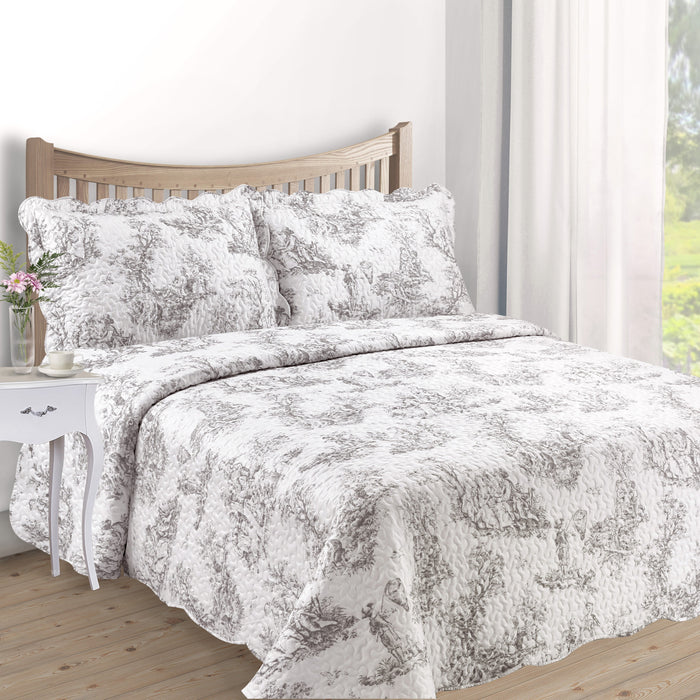 Toille Grey Bedspread Set