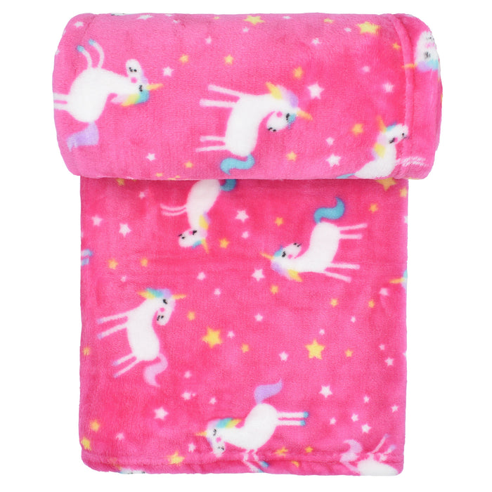 Unicorn Nursery Baby Blanket Pink