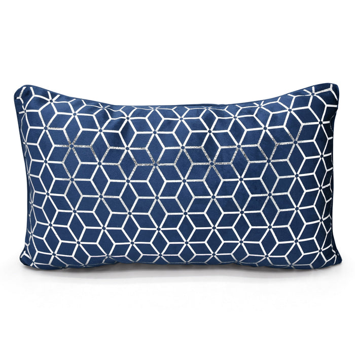 Vera Crushed Velvet Navy Boudoir Cushion
