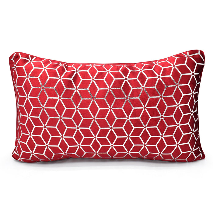 Vera Crushed Velvet Red Boudoir Cushion