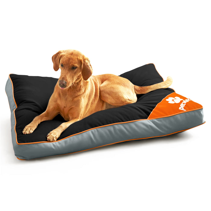 Waterproof Black & Orange Pet Bed