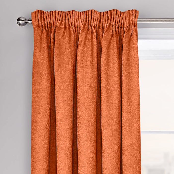 Westwood Orange Dimout Pencil Pleat Curtains