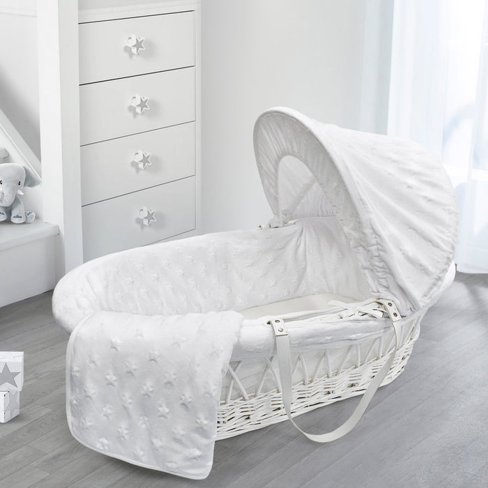 White Wicker Basket & White Star Dressing