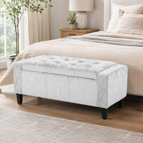 Home Republic Bijou Crushed Velvet Storage Seat