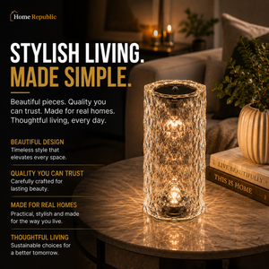 Home Republic Chargeable Crystal Effect Table Lamps