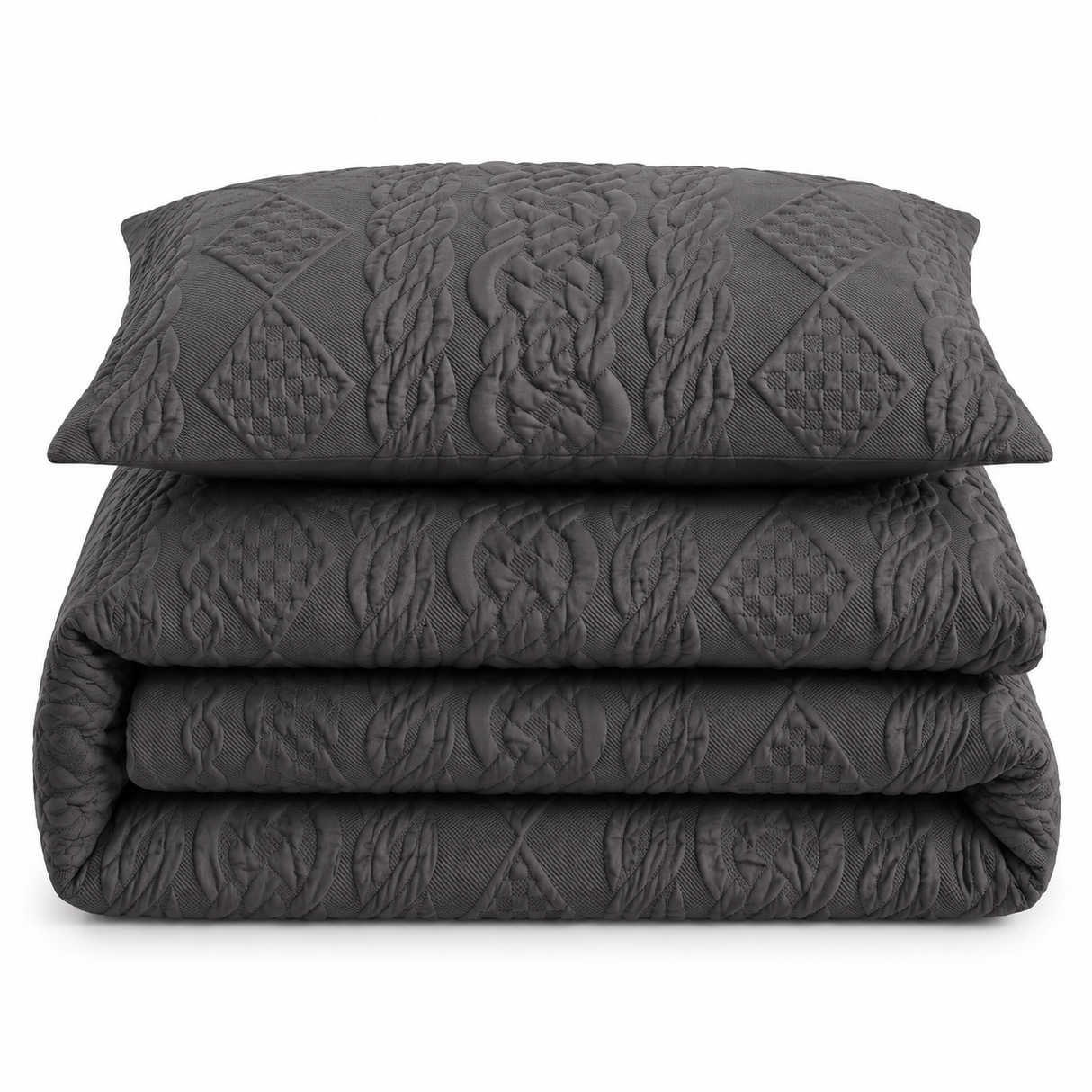 Velosso Quilted Knit Pinsonic Duvet Cover and Pillowcase Set