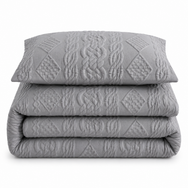 Velosso Quilted Knit Pinsonic Duvet Cover and Pillowcase Set