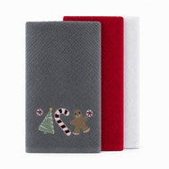 Velosso Sweet Shop 3 Pack Cotton Christmas Embroidered Tea Towels
