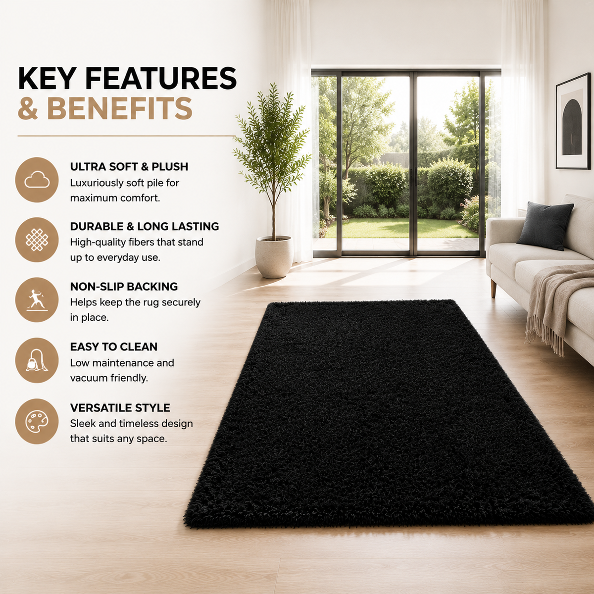 Home Republic Majestic Shagggy Rug Long Pile